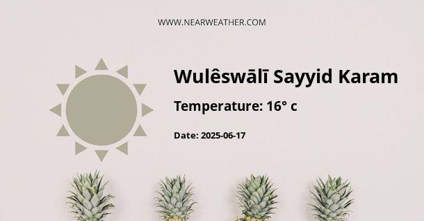 Weather in Wulêswālī Sayyid Karam